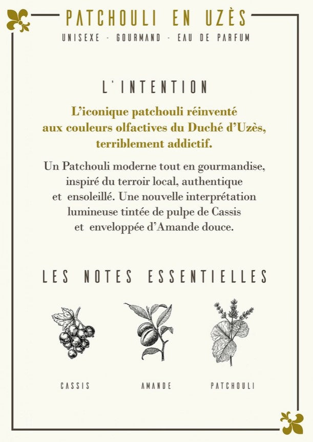 Les Parfums D'Uzège - Patchouli en Uzès - Eau de Parfum 100ML